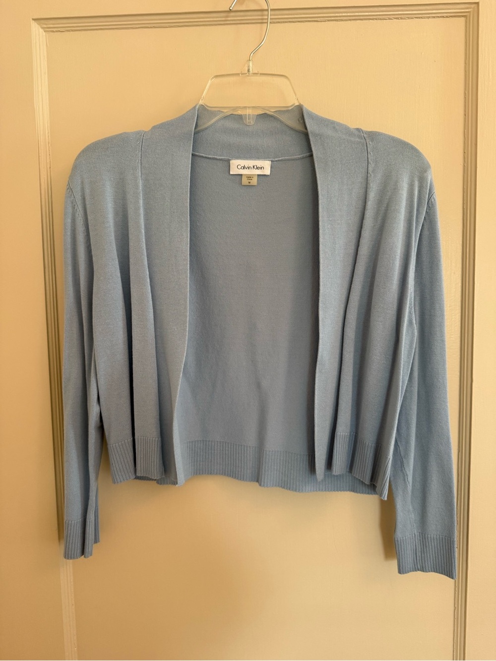 Calvin Klein Pale Blue Open-Front Women's Cardigan